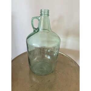 Green Gallon Glass Jug Jar Container Vintage Decor Farmhouse Simple